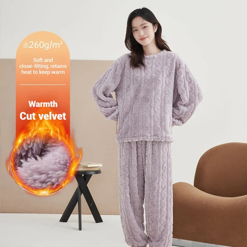 Ensemble pyjama velours femme, vue 2